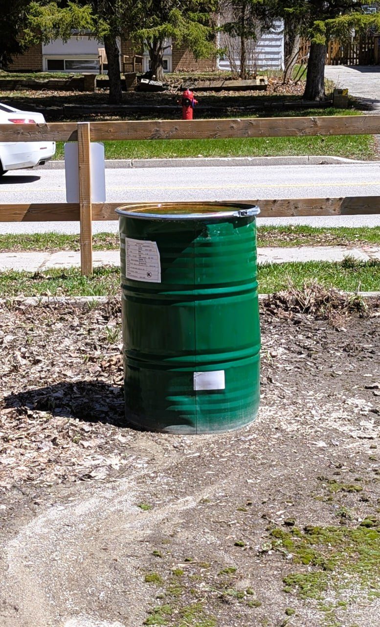 Sealed drum removed from a residential-area site